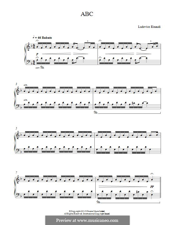 ABC: For piano by Ludovico Einaudi