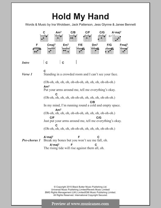 Hold My Hand: Lyrics and chords by Ina Wroldsen, Jack Patterson, Jess Glynne, Janee Bennett
