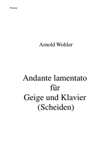 Andante lamentato für Geige und Klavier: Andante lamentato für Geige und Klavier by Arnold Wohler