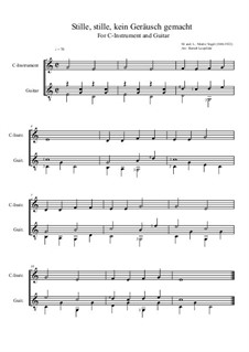 Stille, stille, kein Geräusch gemacht: For C-instrument and guitar (easy version) C major by Moritz Vogel