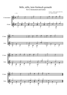 Stille, stille, kein Geräusch gemacht: For C-instrument and guitar (C major) by Moritz Vogel