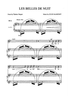 Les belles de nuit: For medium voice and piano by Jules Massenet