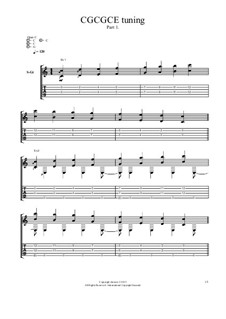 Open C guitar tuning exercises - double notes: Open C guitar tuning exercises - double notes by chenresi