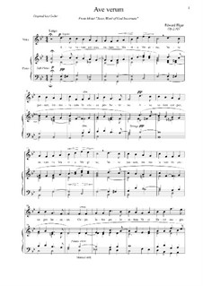 Three Motets, Op.2: No.1 Ave verum corpus by Edward Elgar