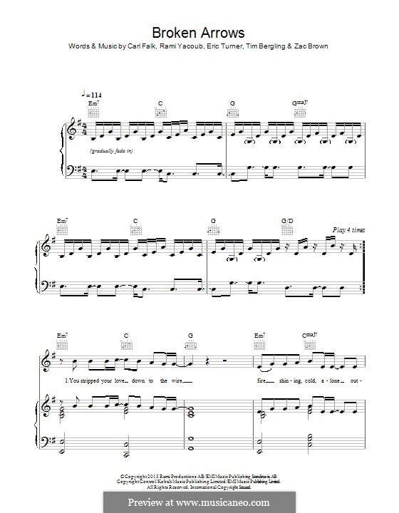 Broken Arrows by C. Falk, E. Turner, R. Yacoub, Avicii, Z. Brown on