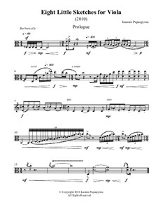 Eight Little Sketches for Viola (2010): Eight Little Sketches for Viola (2010) by Ioannis Papaspyrou