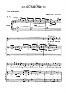 Sous les branches: For medium voice and piano by Jules Massenet