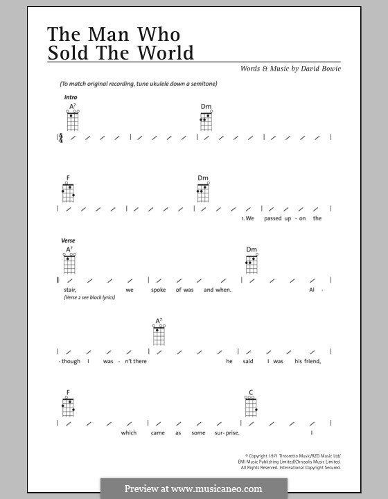 The Man Who Sold the World (Nirvana): For ukulele by David Bowie