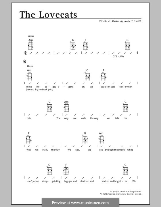 The Lovecats (The Cure): For ukulele by Robert Gary Smith