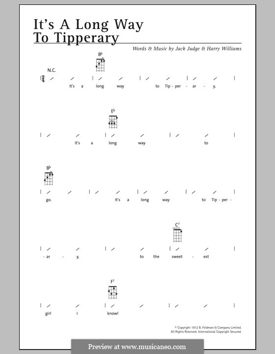 It's a Long, Long Way to Tipperary: For ukulele by Harry Williams, Jack Judge