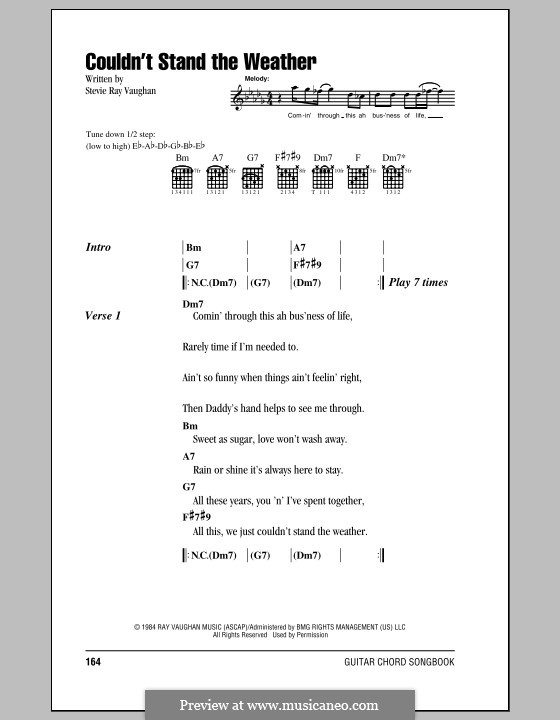 Couldn't Stand the Weather: Lyrics and chords by Stevie Ray Vaughan