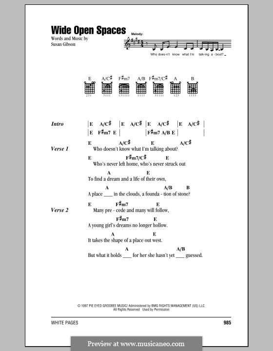 Wide Open Space (Mansun): Lyrics and chords by Paul Draper