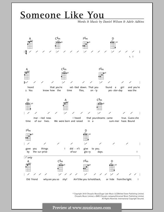 Someone Like You: For ukulele by Adele, Daniel Wilson