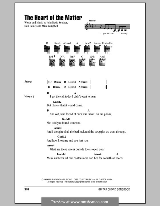The Heart Of The Matter By J D Souther M Campbell On Musicaneo