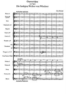 The Merry Wives of Windsor: Overture. Full score by Otto Nicolai