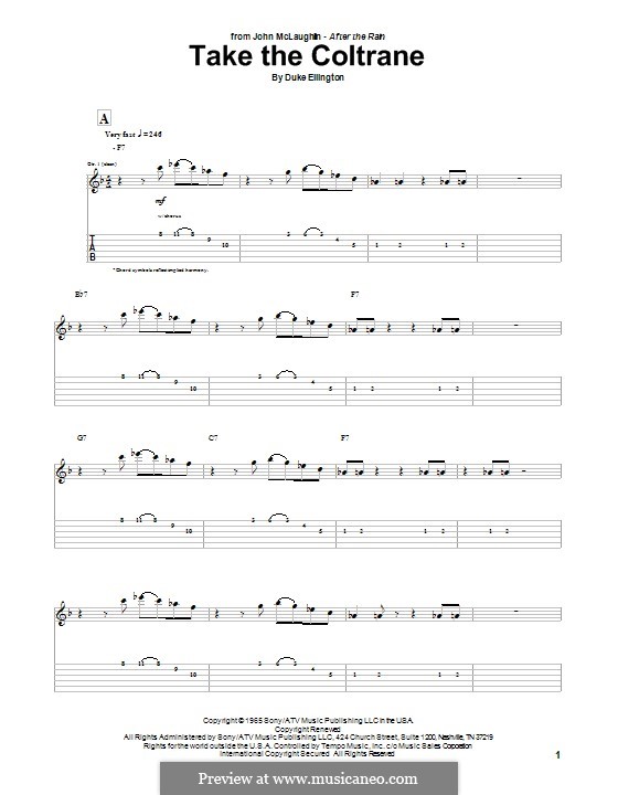 Take the Coltrane: For guitar with tab by Duke Ellington