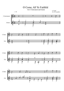 Instrumental version: For C-instrument and guitar (C Major) by John Francis Wade