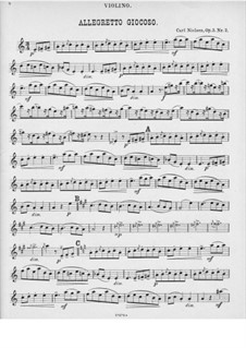 Five Piano Pieces, FS 10 Op.3: No.2 Humoresque for piano trio – violin part by Carl Nielsen