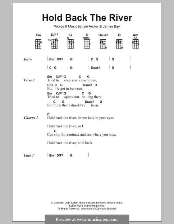 Hold Back the River by I. Archer, J. Bay sheet music on MusicaNeo