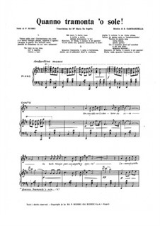 quando music quando free sheet Quanno  'o by Gambardella music sole! sheet tramonta  S.