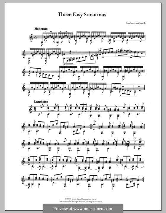 Three Easy Sonatinas: Three Easy Sonatinas by Ferdinando Carulli