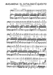 Madamina! il catalogo è questo: Piano-vocal score by Wolfgang Amadeus Mozart