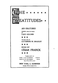 Les Béatitudes, FWV 53: Movement II, piano-vocal score by César Franck