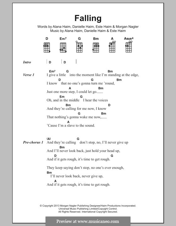 Falling (Haim): Lyrics and chords by Alana Haim, Danielle Haim, Este Haim