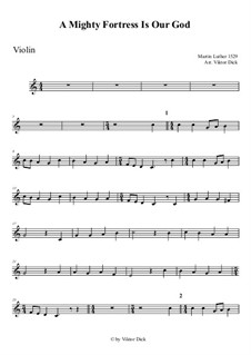A Mighty Fortress Is Our God: For violin by Martin Luther