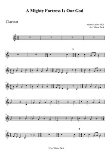 A Mighty Fortress Is Our God: For clarinet by Martin Luther