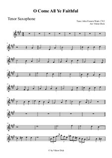 Instrumental version: For tenor saxophone by John Francis Wade