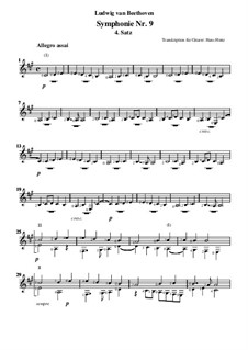 Movement IV: For guitar by Ludwig van Beethoven