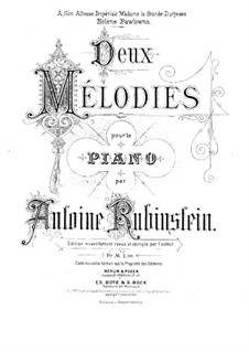 Two Melodies, Op.3: Complete set by Anton Rubinstein