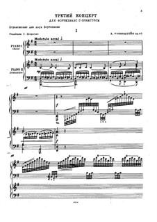 Concerto for Piano and Orchestra No.3 in G Major, Op.45: Version for two pianos four hands by Anton Rubinstein