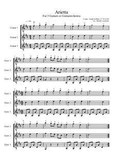 Arietta: For three guitars or guitarorchestra (D Major) by Joseph Küffner