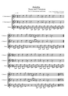 Arietta: For two C-instruments and guitar (B flat Major) by Joseph Küffner