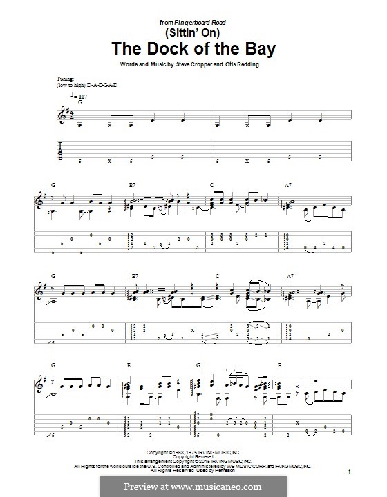 (Sittin' On) The Dock of the Bay: For guitar with tab by Otis Redding, Steve Cropper