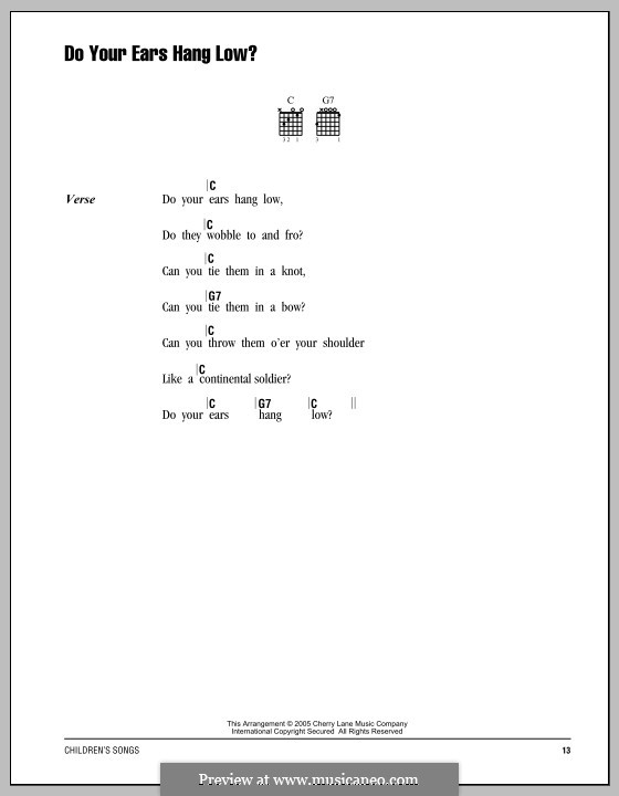 Do Your Ears Hang Low?: Lyrics and chords by folklore