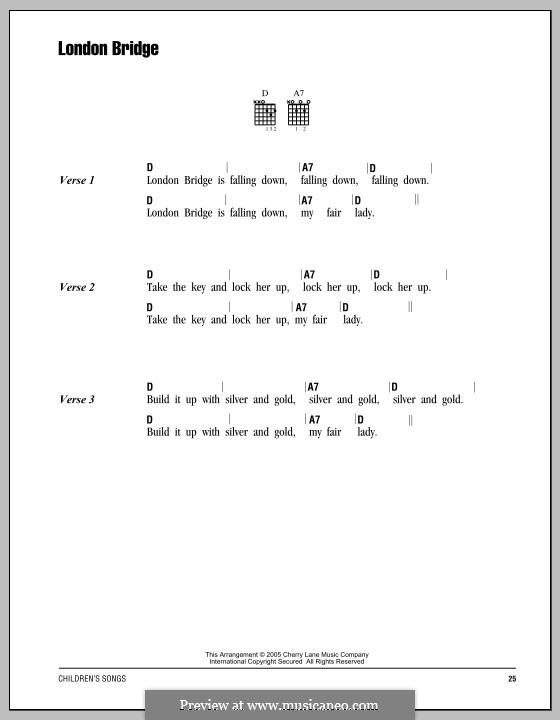 London Bridge: Lyrics and chords by folklore