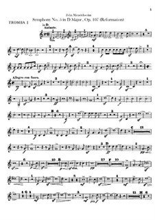 Symphony No.5 in D Major 'Reformation', Op.107: Trumpets parts by Felix Mendelssohn-Bartholdy
