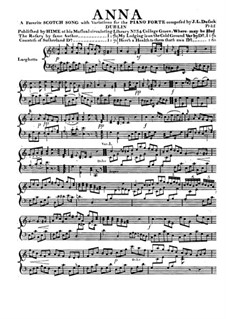 Anna. A Favorite Scotch Song with Variations: Anna. A Favorite Scotch Song with Variations by Jan Ladislav Dussek