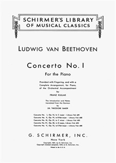Concerto for Piano and Orchestra No.1, Op.15: Version for two pianos four hands by Ludwig van Beethoven