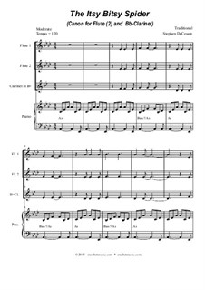 The Itsy Bitsy Spider: For flute (2) and Bb-clarinet by folklore