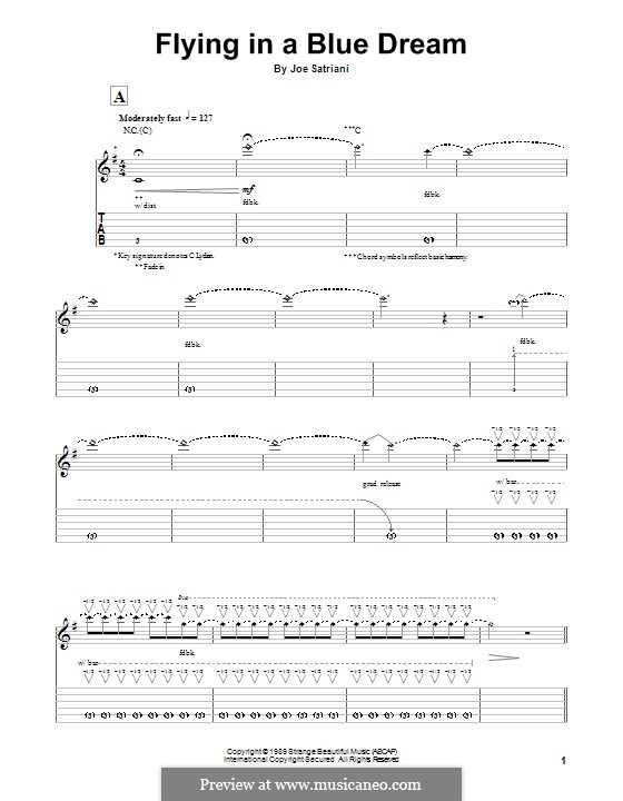 Flying in a Blue Dream: For guitar with tab by Joe Satriani