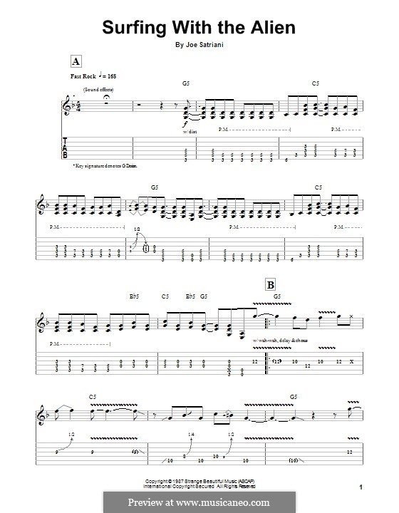 Surfing with the Alien: For guitar with tab by Joe Satriani