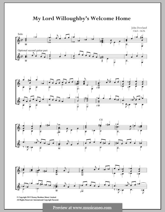 My Lord Willoughby's Welcome Home: My Lord Willoughby's Welcome Home by John Dowland