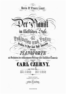 Der Pianist im klassischen Style, Op.856: Complete set by Carl Czerny