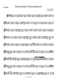 Austrian National Hymn, Hob.XXVIa/43: For violin by Joseph Haydn