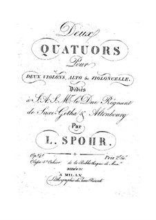 Two String Quartets, Op.4: Complete set by Louis Spohr