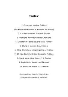 10 Christmas Classics: For viola and organ by Georg Friedrich Händel, folklore, Friedrich Silcher, Franz Xaver Gruber, James Lord Pierpont